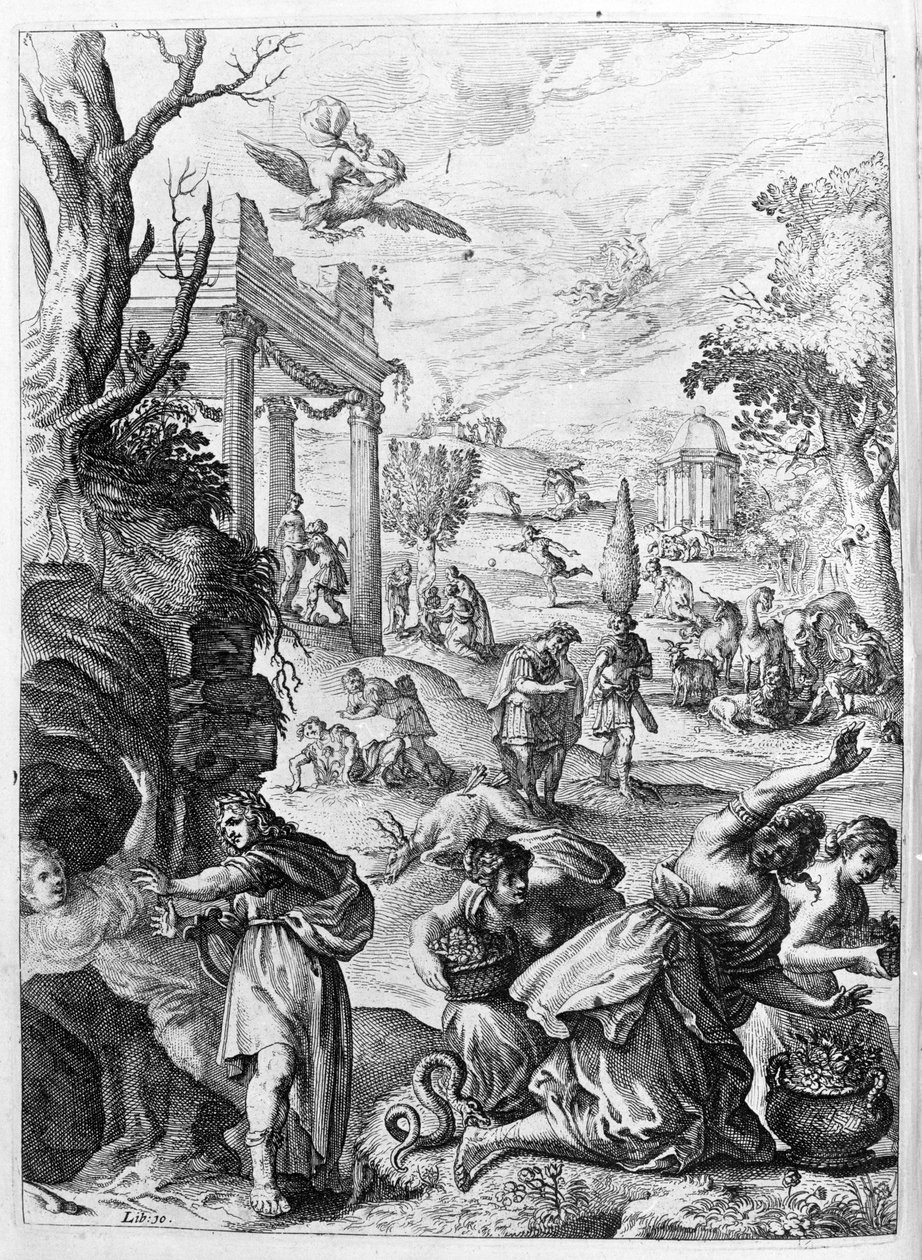 Ovid (Ovidius) - illustration til bog 15 - (P. Ovidius Nasonis Metamorphose libri XV um notis TH. Farnabii.) note af Thomas Farnaby (Farnabia) (1575-1647) af Unknown artist