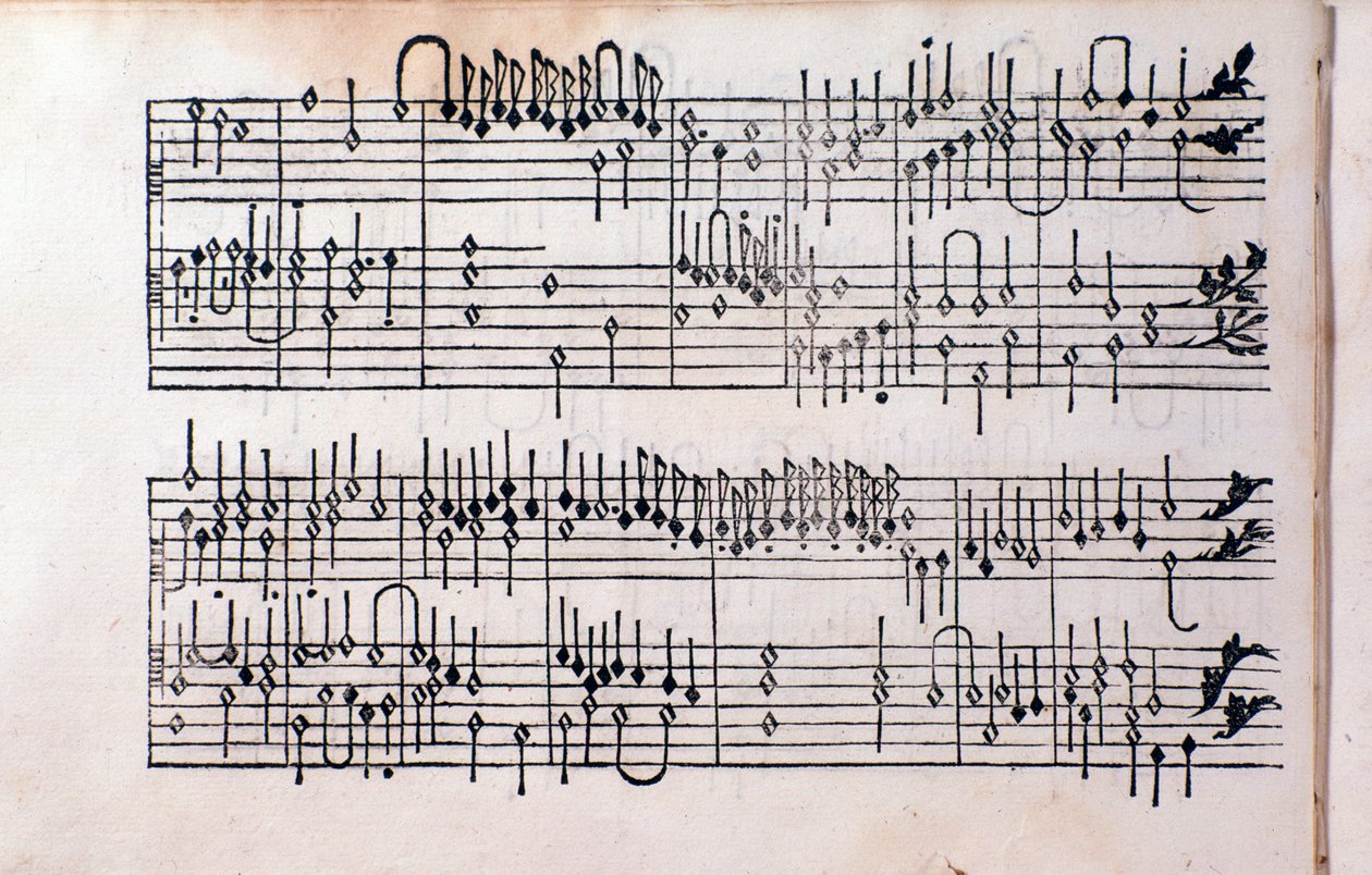 Page of Tablature, bog 1 af Girolamo Cavazzoni af Unknown artist