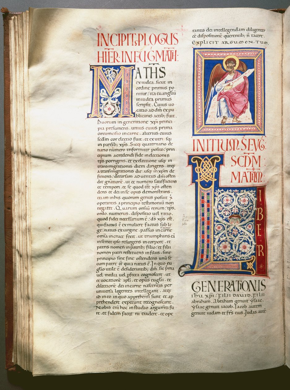 Page of an Exultet (lithurgisk sang) (Ms.724/3-Carta7) Et enlumine-manuskript fra det 12. århundrede. Rom, Biblioteca Casanatense af Unknown artist
