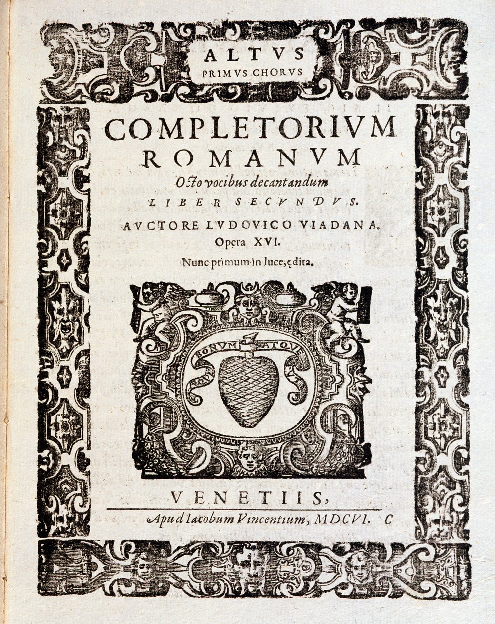 Side med partitur af Psalms (op 16) af Ludovico Viadana af Unknown artist