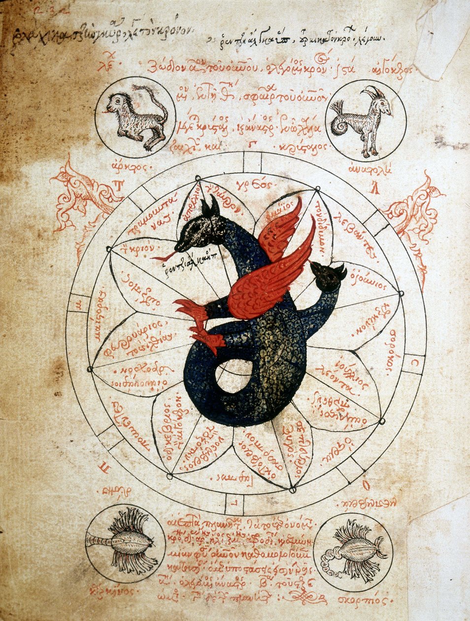 Side af manuskriptet "Astrology Tablets and Cabalistics", afhandling om astrologi fra det 14. århundrede. af Unknown artist