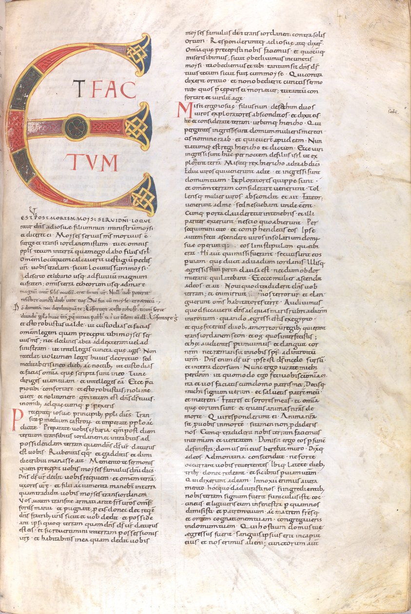 Side med versaler "Et Factotum", 11. århundrede (miniature, membranhåndskrift) af Unknown artist