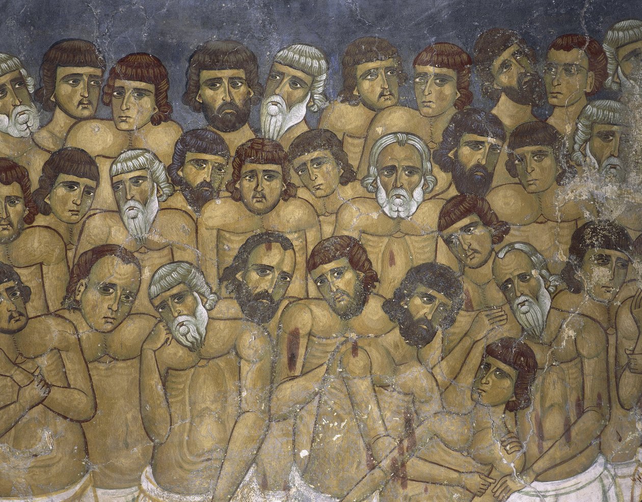 Malerier af en gruppe martyrer, Avios Nikolaos Ties Steviis, Kakopetria, Cypern af Unknown artist