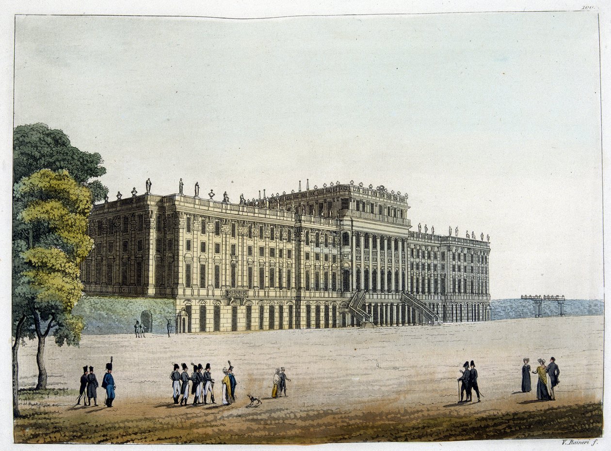 Slottet i Schönbrunn i det 19. århundrede af Unknown artist