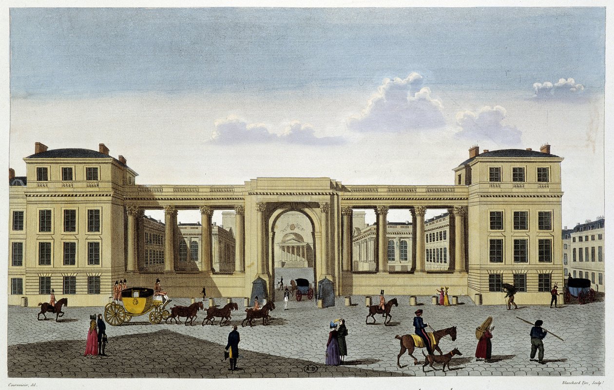 Deputeretkammerets palads, omkring 1820 - i "" Views of Paris" af Courvoisier af Unknown artist