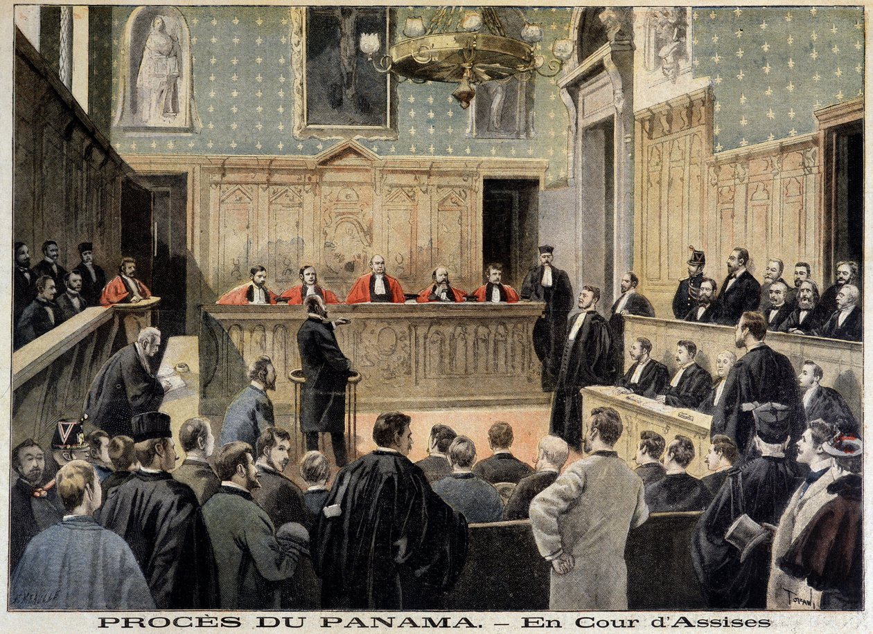 Panama-sag: Assize-domstolen - i "" Le Petity Journal"" af 02/01/1898 af Unknown artist