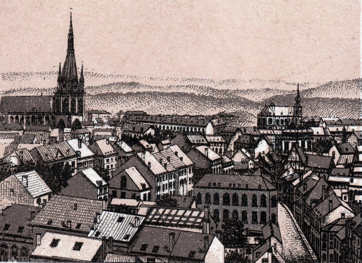 Panorama over Liège i Belgien i "" Verden illustrerer 168 visninger"" Ingen dato (slutningen af 1800-tallet) af Unknown artist