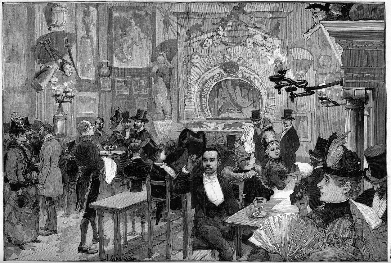 Paris 1887: Skyggernes teater ved "Cat Noirs" kabaret. af Unknown artist