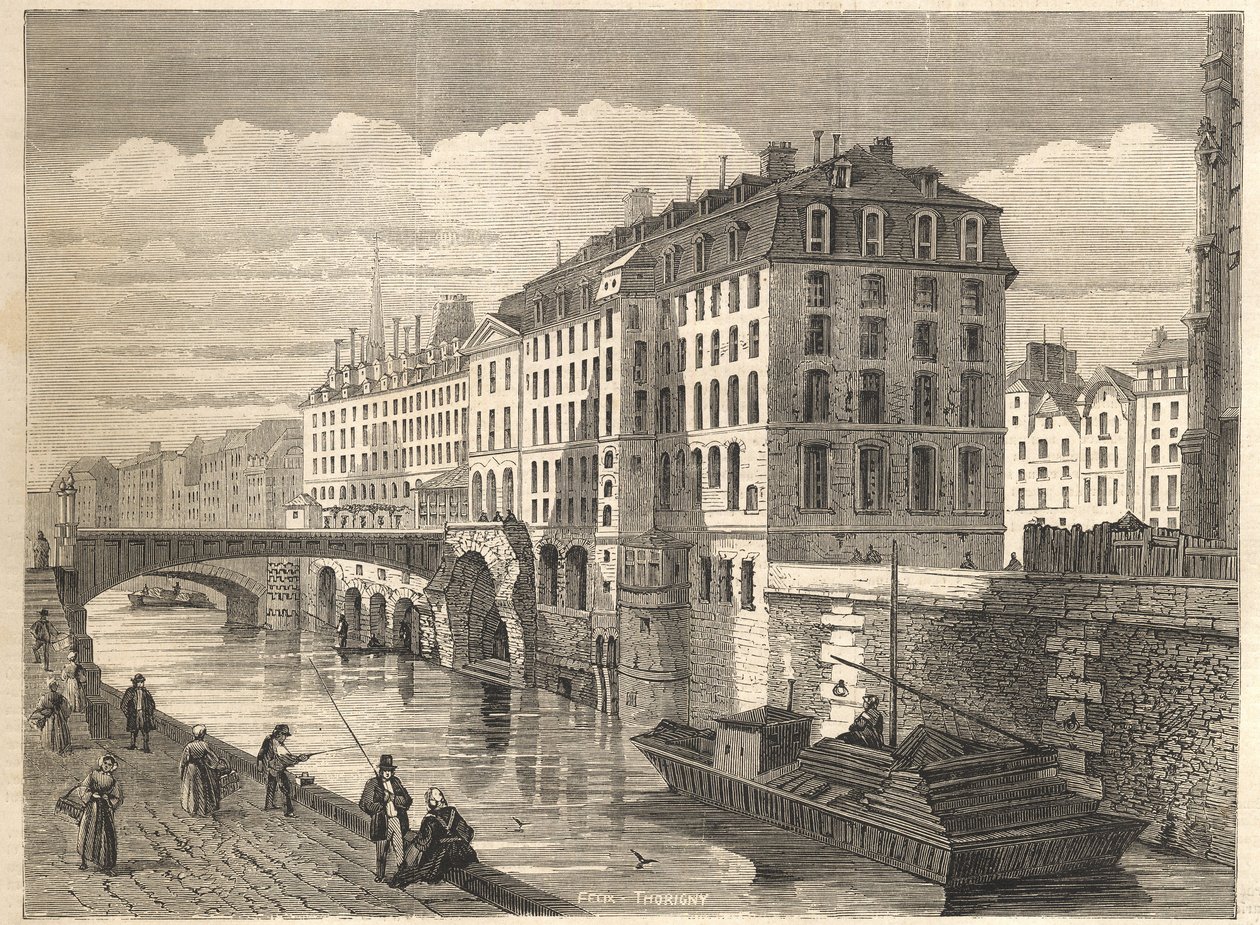 Paris Nedrivninger: Hotel Dieu af Unknown artist