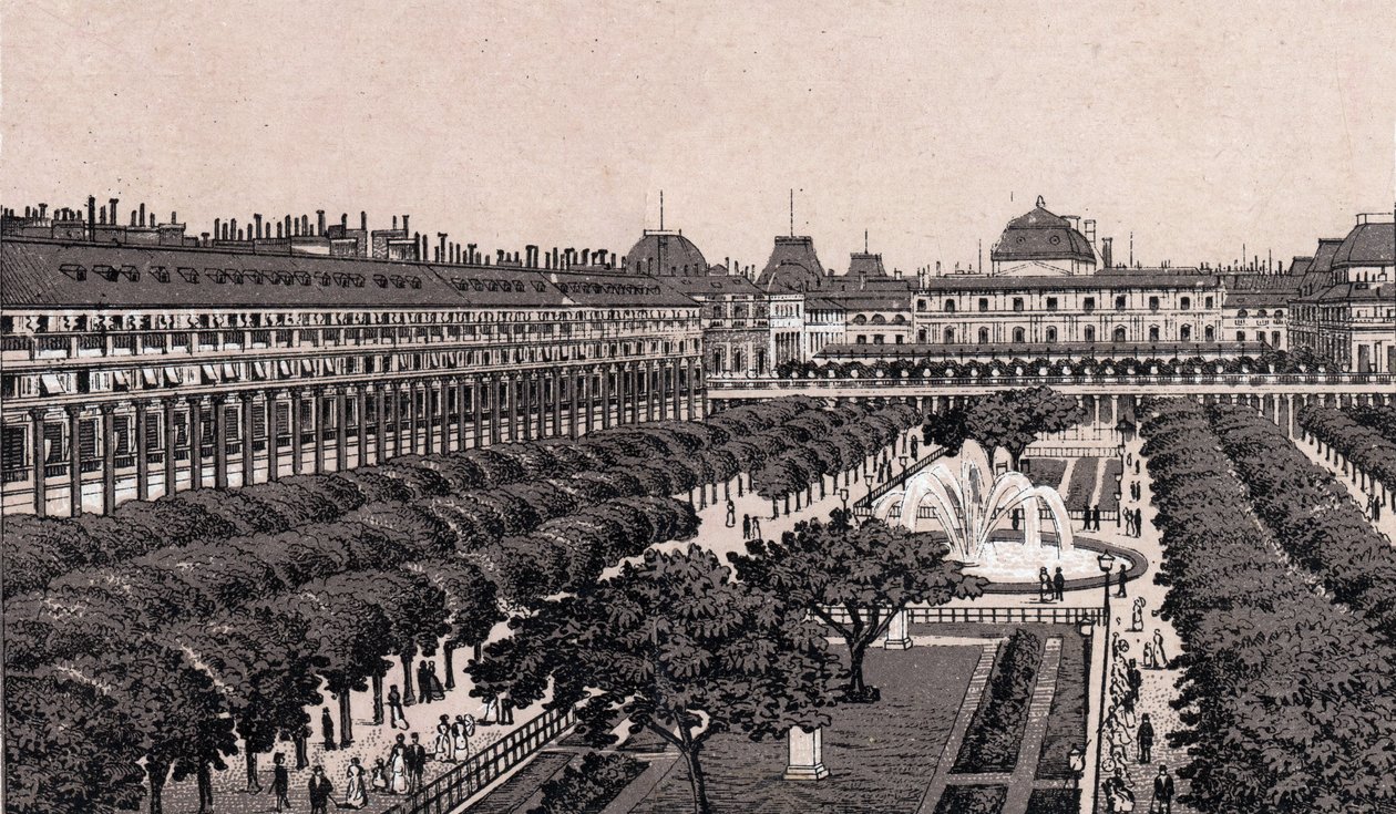 Paris, Frankrig: udsigt over det kongelige palads. i "" Verden illustrerer 168 visninger"" Udateret (slutningen af det 19. århundrede) af Unknown artist