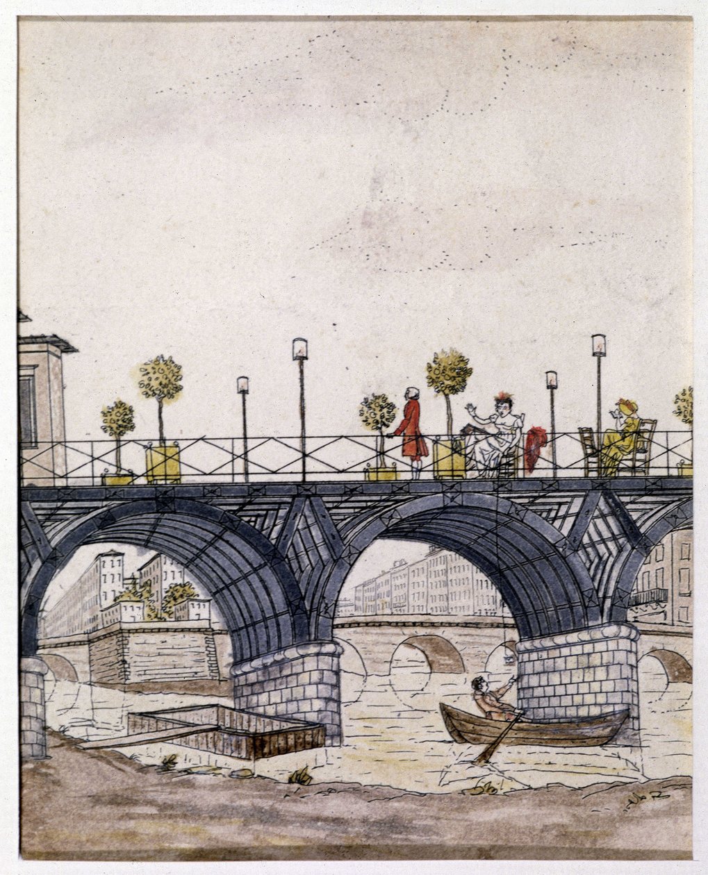 Paris: The Bridge of Arts, i det 19. århundrede af Unknown artist