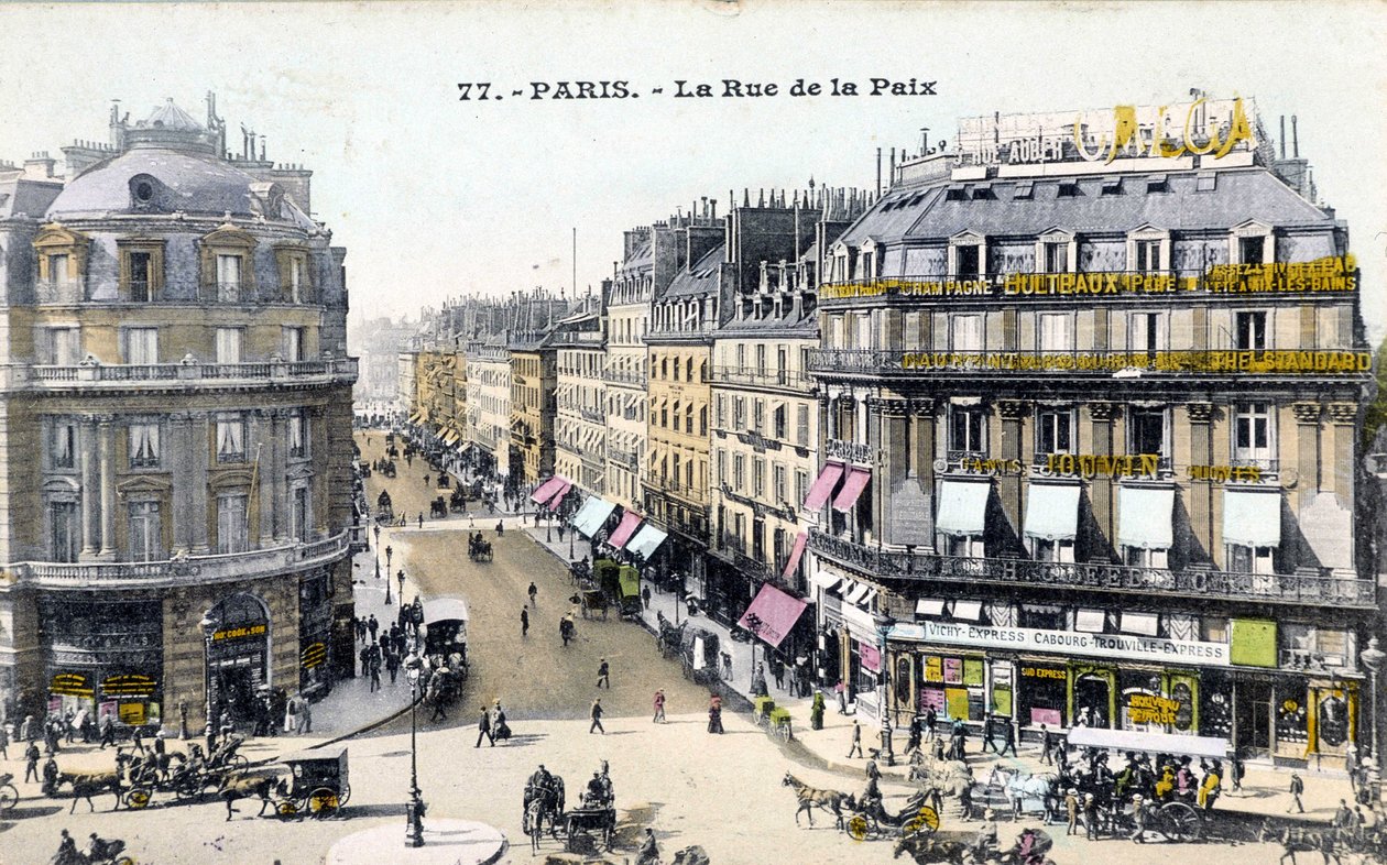 Paris: rue de la Paix - Postkort, slutningen af det 19. århundrede af Unknown artist