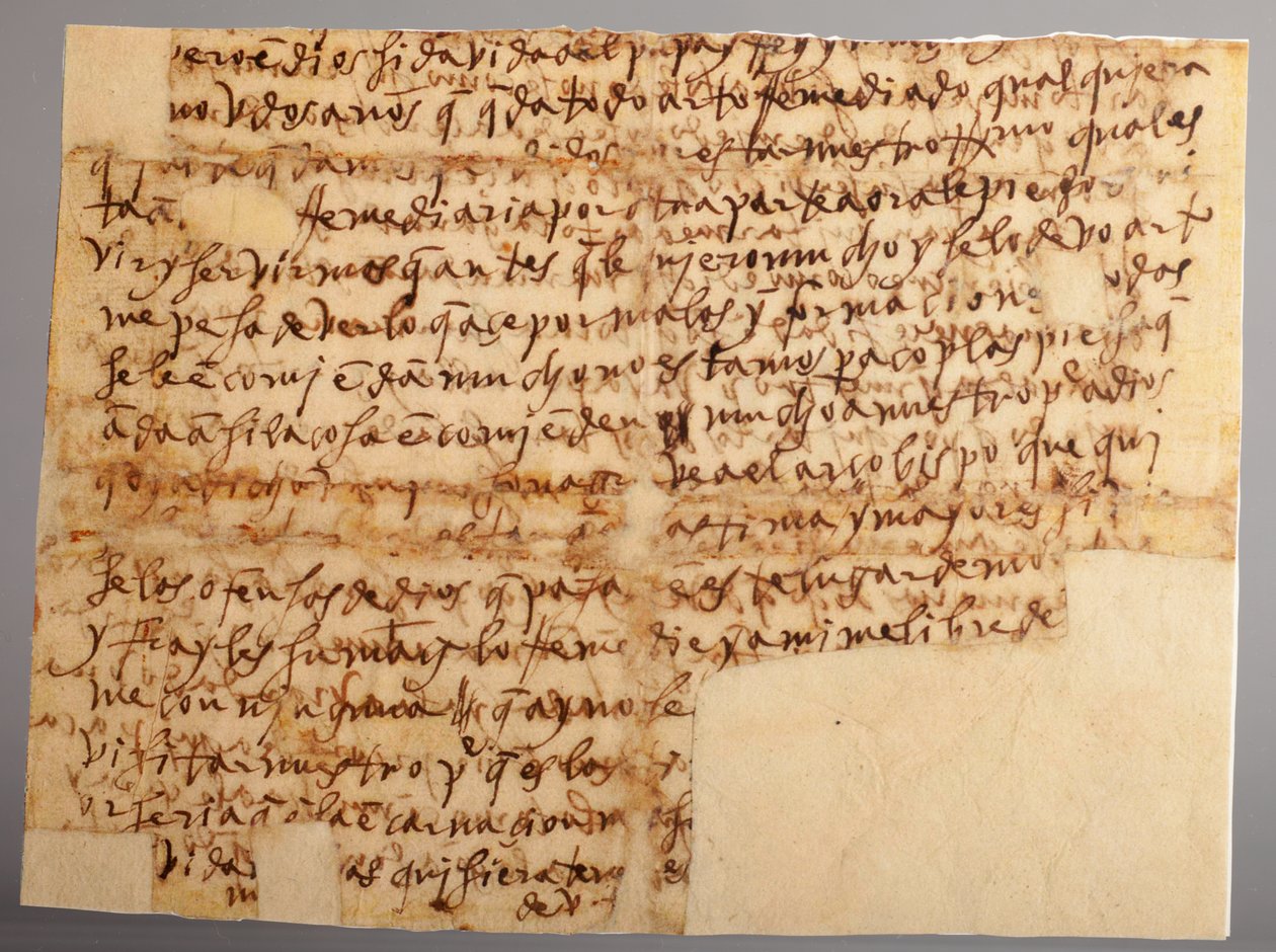 En del af et manuskript. Brev nr. 96 af Sankt Teresa til hendes niece Moder María Bautista (Brev nr. 96 fra Julemanden. Teresa, fra Sevilla, til hendes niece, Moder María Bautista, som er i Valladolid). Papir. Del 1. 30. november 1575. af Unknown artist