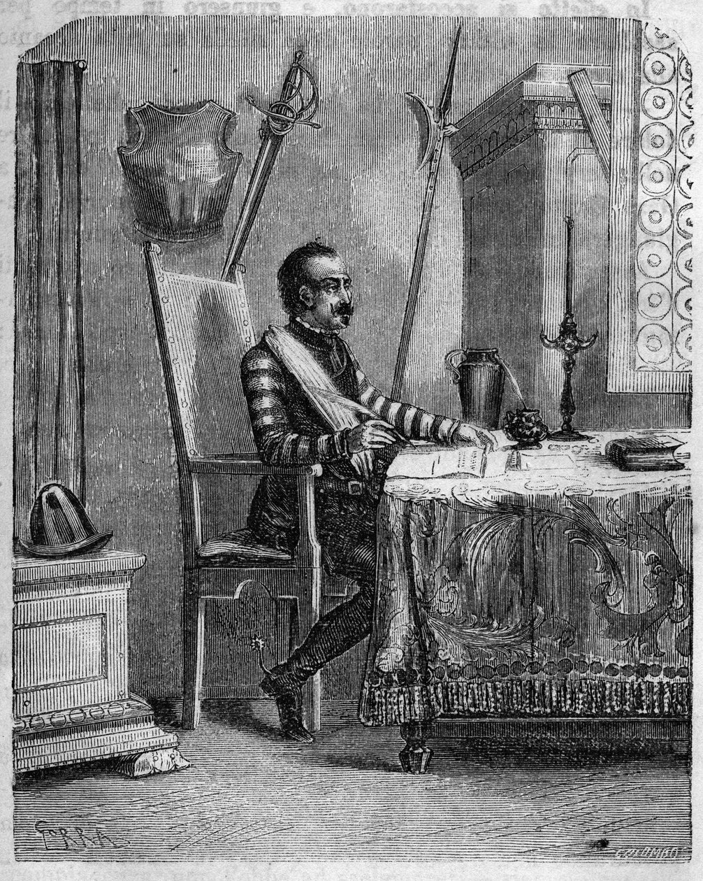 Pascal Paoli (1725-1807), korsikansk patriot i sit atelier. I "" Pasquale Paoli eller Pontenuovo-ruten "" "af F.D. Guerrazzi. 1872. af Unknown artist