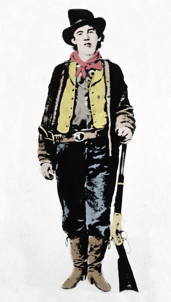 Pat Garrett (1850-1908), James Brent og John William Poe (1850-1923), sheriffer i Lincoln County, c1880-1882 (1954). af Unknown artist
