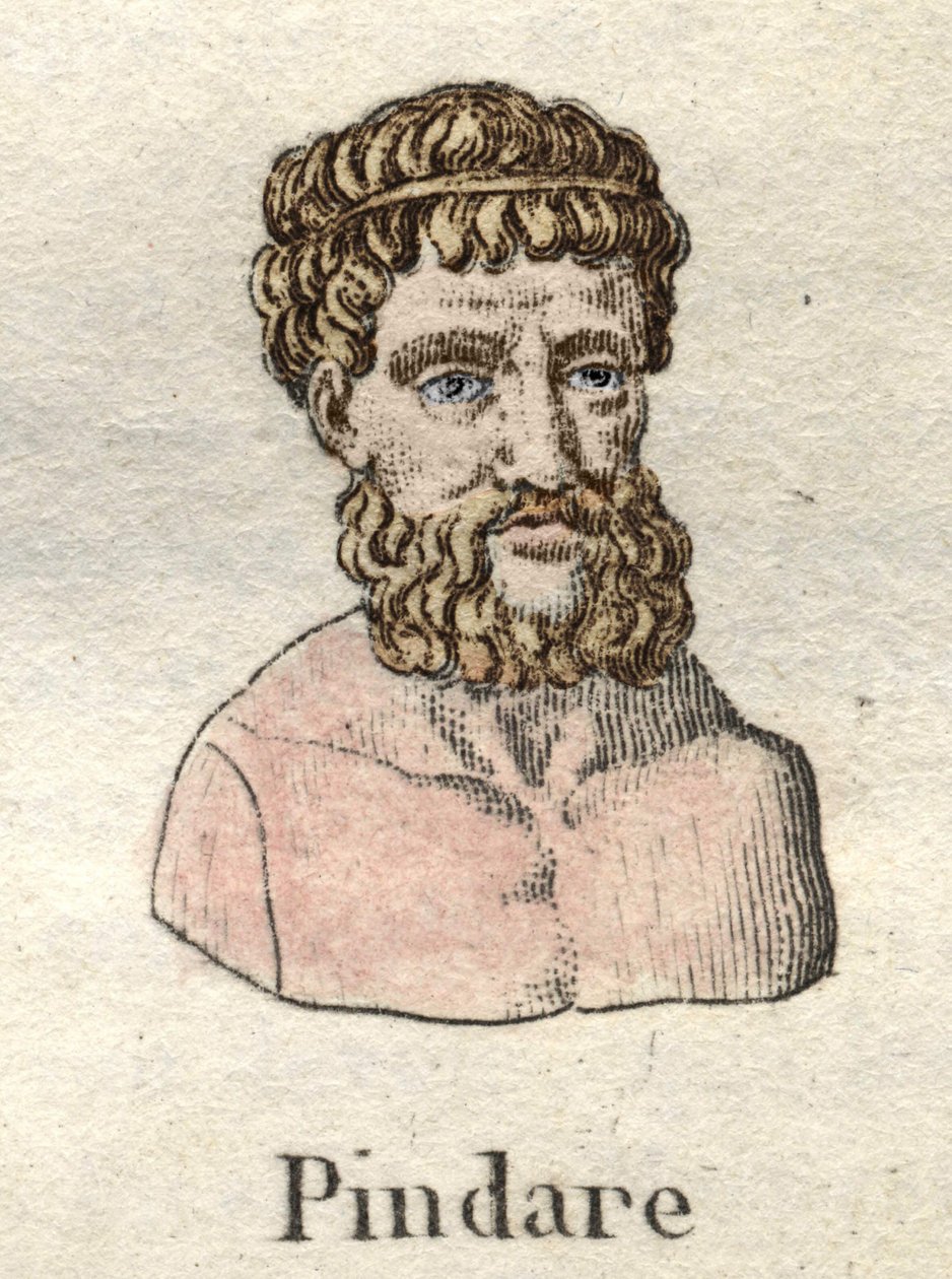 Pindare (518-v. 438 f.Kr.), græsk operadigter. af Unknown artist