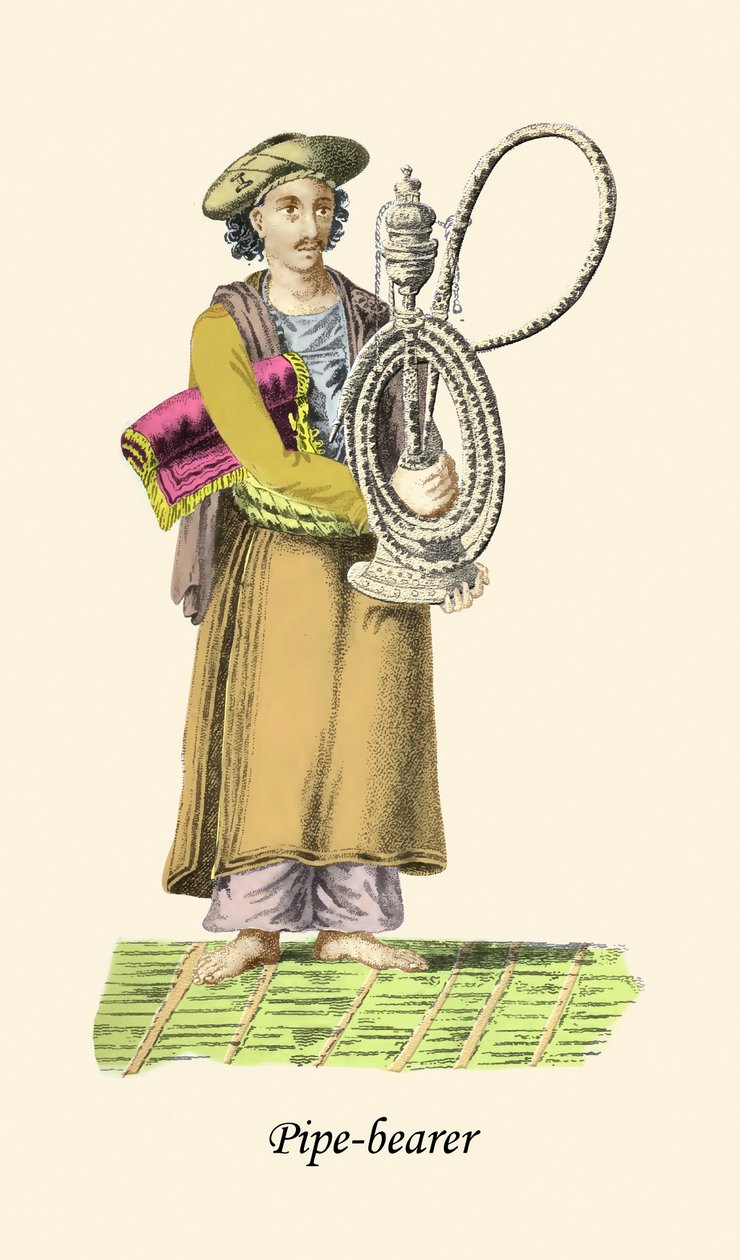 Pibebærer med bong eller vandpibe af Unknown Artist
