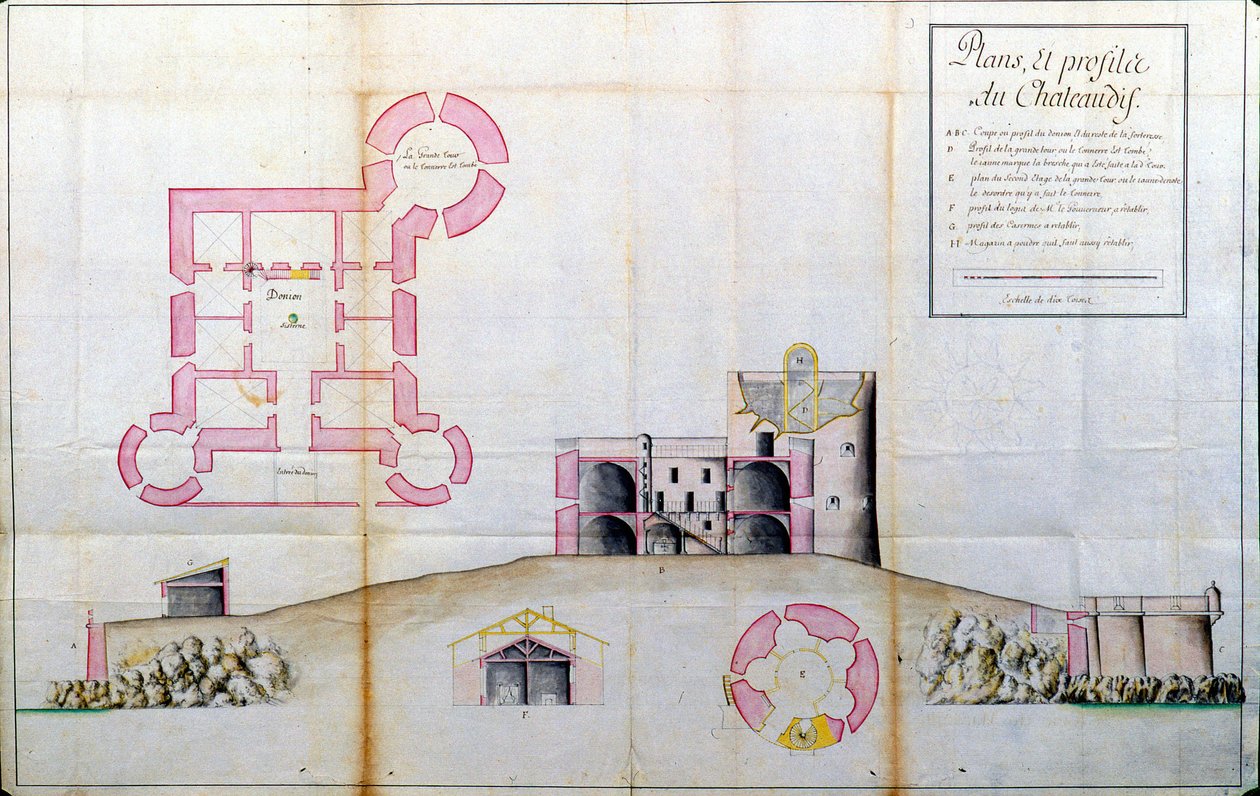 Plan og kop af Chateau d
