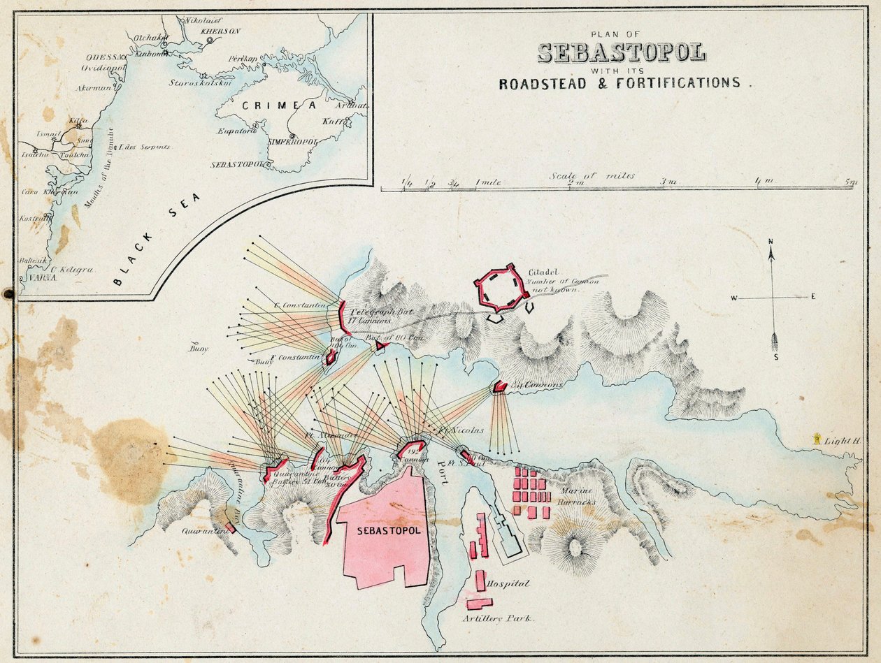 "" Sebastopol Plan with fortifications and remparts, Crimee "" dani af Unknown