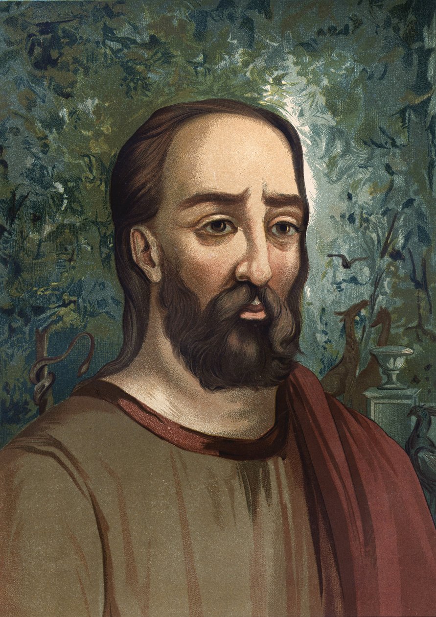 Plinius den Ældre (23-79) - portræt af Plinius den Ældre. på latin Caius Plinius Secundus latinsk forfatter (Como, 23 e.Kr. i Stabies, 79 e.Kr.). baseret på hombres y Mujeres celebres. Barcelona 1877. af Unknown artist