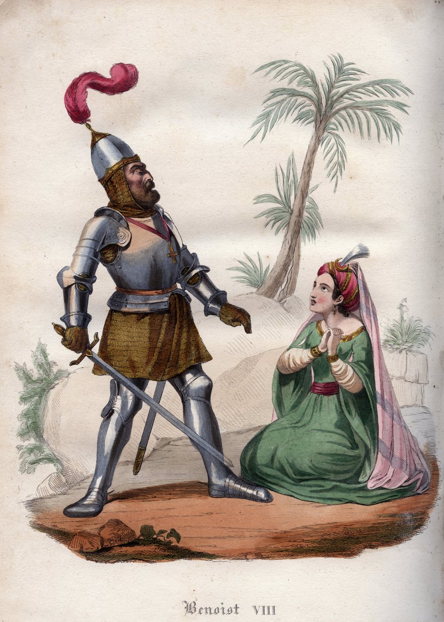 Pave Benedikt VIII (1012-1024) besejrer saracenerne i 1016. af Unknown artist