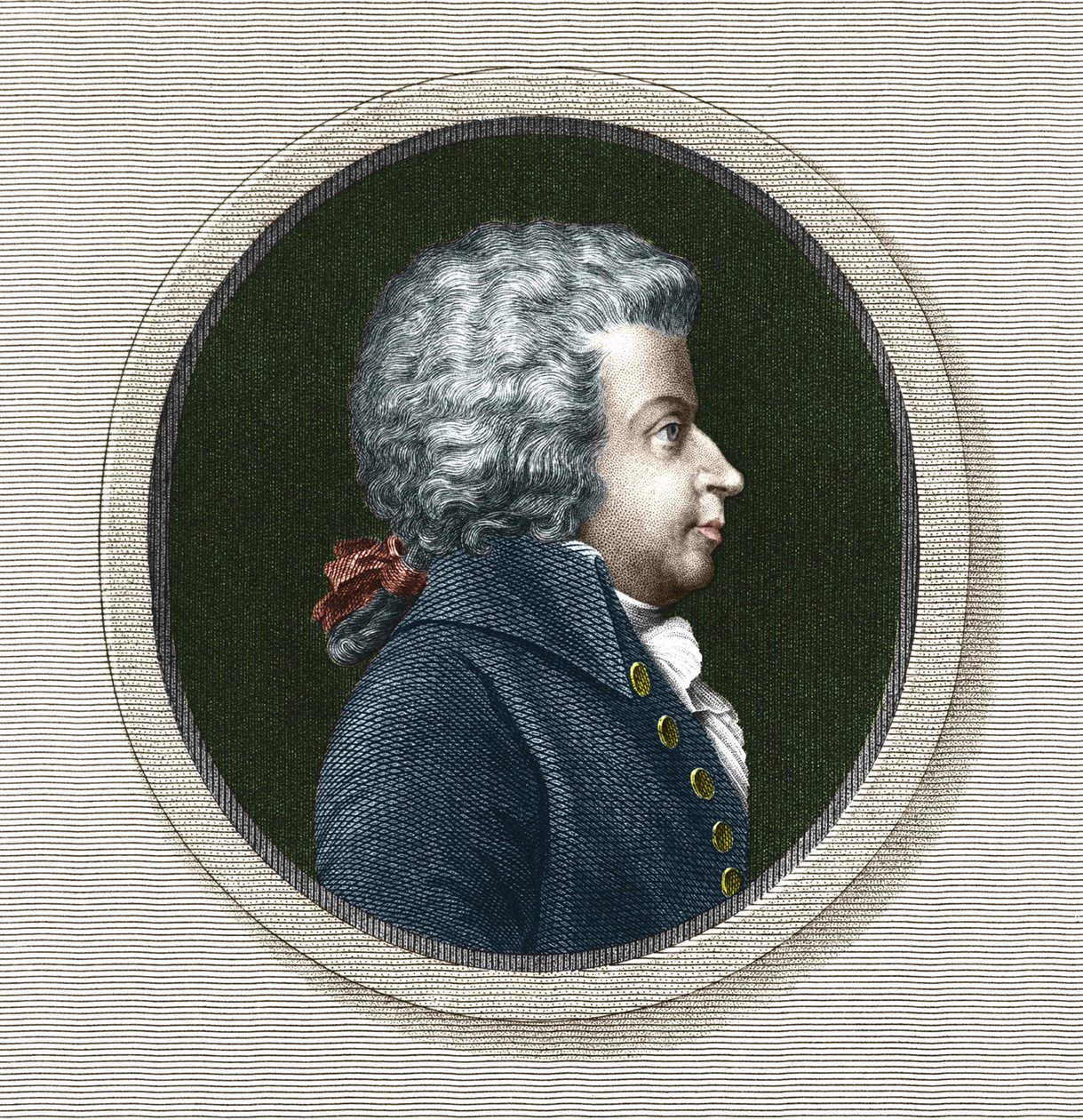Portræt af Wolfgang Amadeus Mozart (1756-1791) - indgraveret. 19. århundrede af Unknown artist