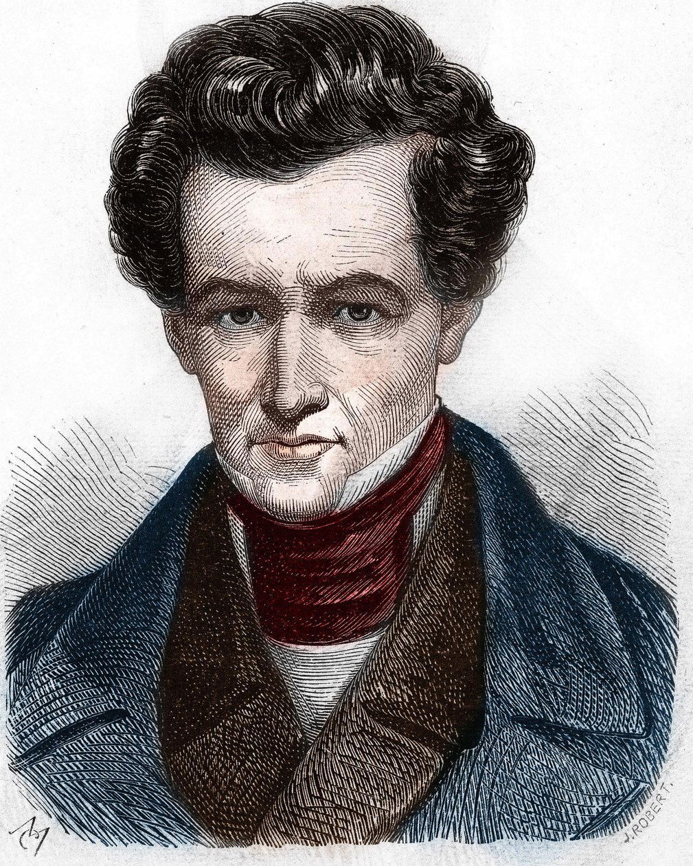 Portræt Armand Carrel (1800-1836), fransk journalist. af Unknown artist