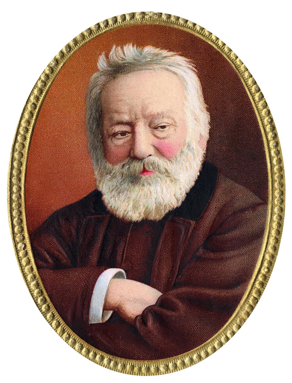Portræt af den franske forfatter Victor Hugo - Portræt af den franske forfatter Victor Hugo (1802 - 1885) - Kromolitografi fra slutningen af det 19. århundrede. af Unknown artist