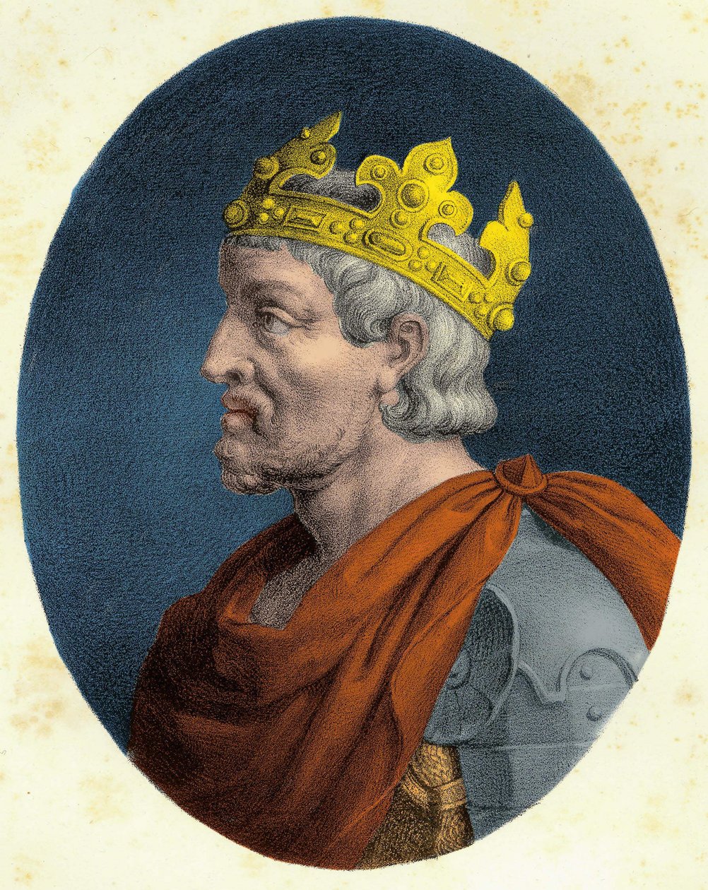 Portræt Pepin the Brief (ca. 714 - 768). af Unknown artist