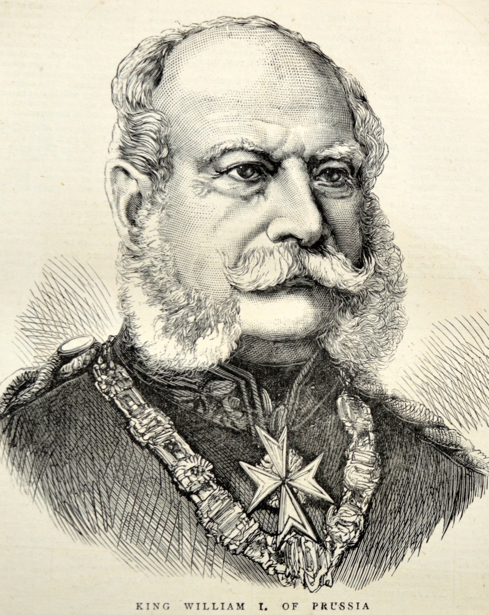 Portræt Wilhelm I af Tyskland/Preussen 1870 (stik) af Unknown artist