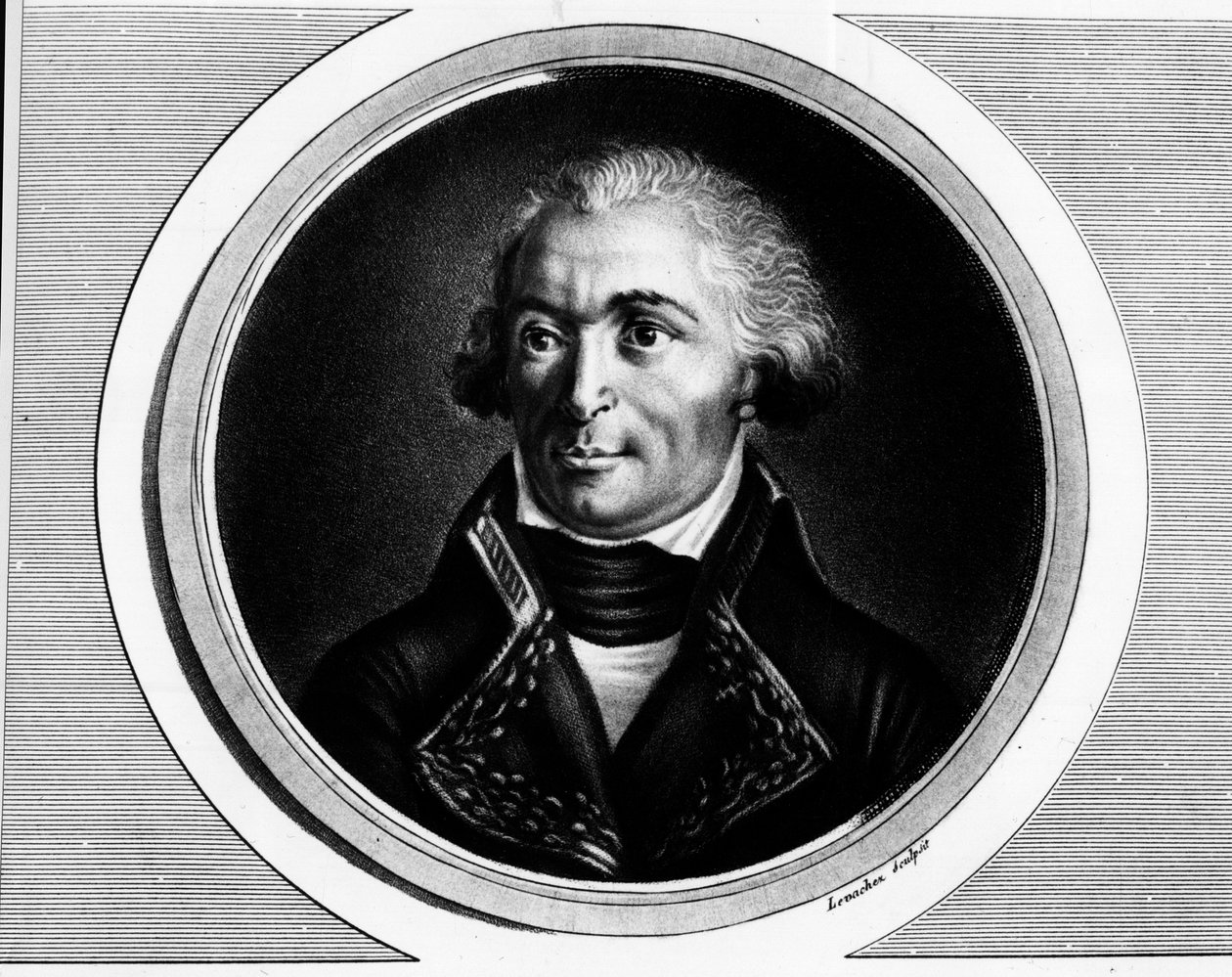 Portræt i fuld længde af Charles Pichegru (1761-1804), øverstkommanderende for hærene i Norden, Sambre og Meuse, Rhinen og Mosel. indgravering i ""Komplet samling af historiske billeder af den franske revolution, i tre bind.""" 1804. af Unknown artist