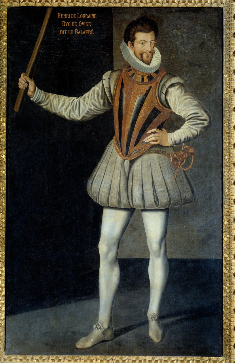 Portræt i fuld længde af Henri I af Lorraine, hertug af Guise kendt som Scalafre af Unknown artist