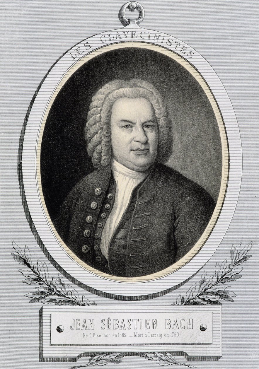 Portræt i medaljon af Jean Sebastien Bach (Johann Sebastian Bach af Unknown artist