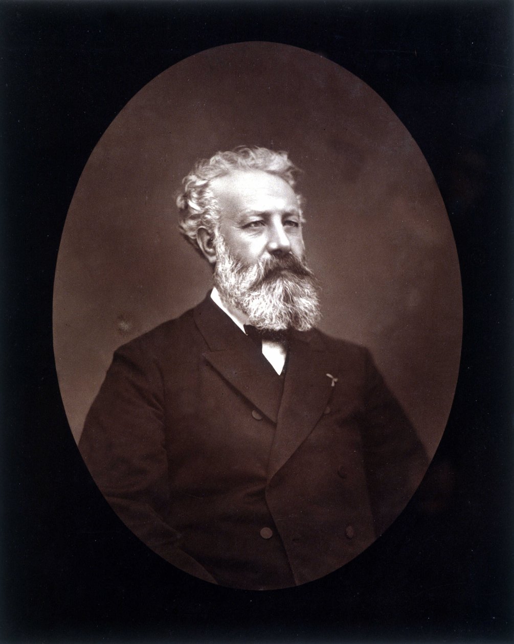 Portrætmedaljon af Jules Verne - i "" Les Hommes d