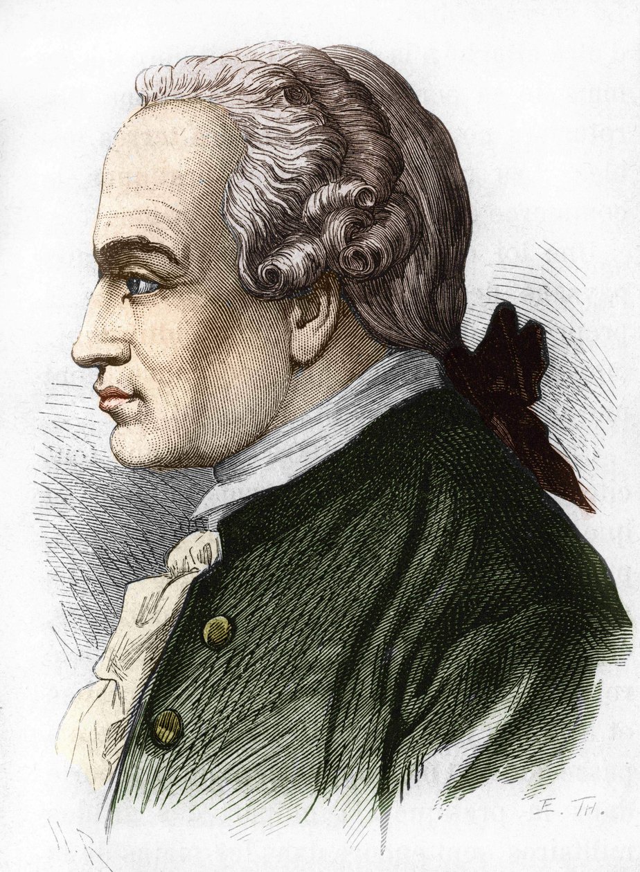 Portræt af (Immanuel) Emmanuel Kant. Tysk filosof (K¿nigsberg af Unknown artist