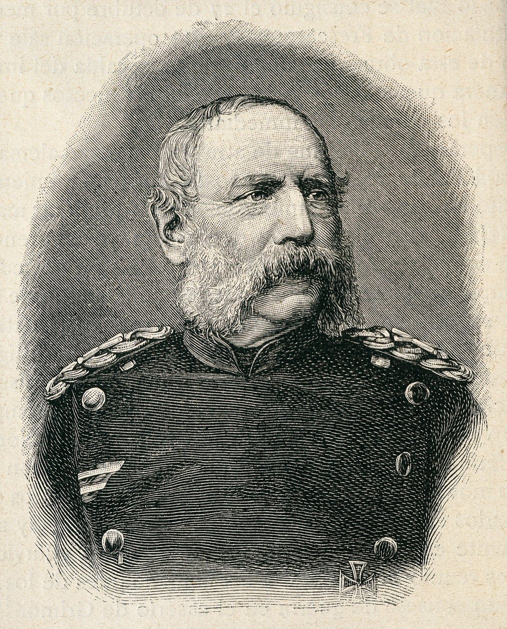 Portræt af ALBERT King of Saxony (1828-1902), soldat, der deltog i slaget ved Sedan. gravering af Unknown artist