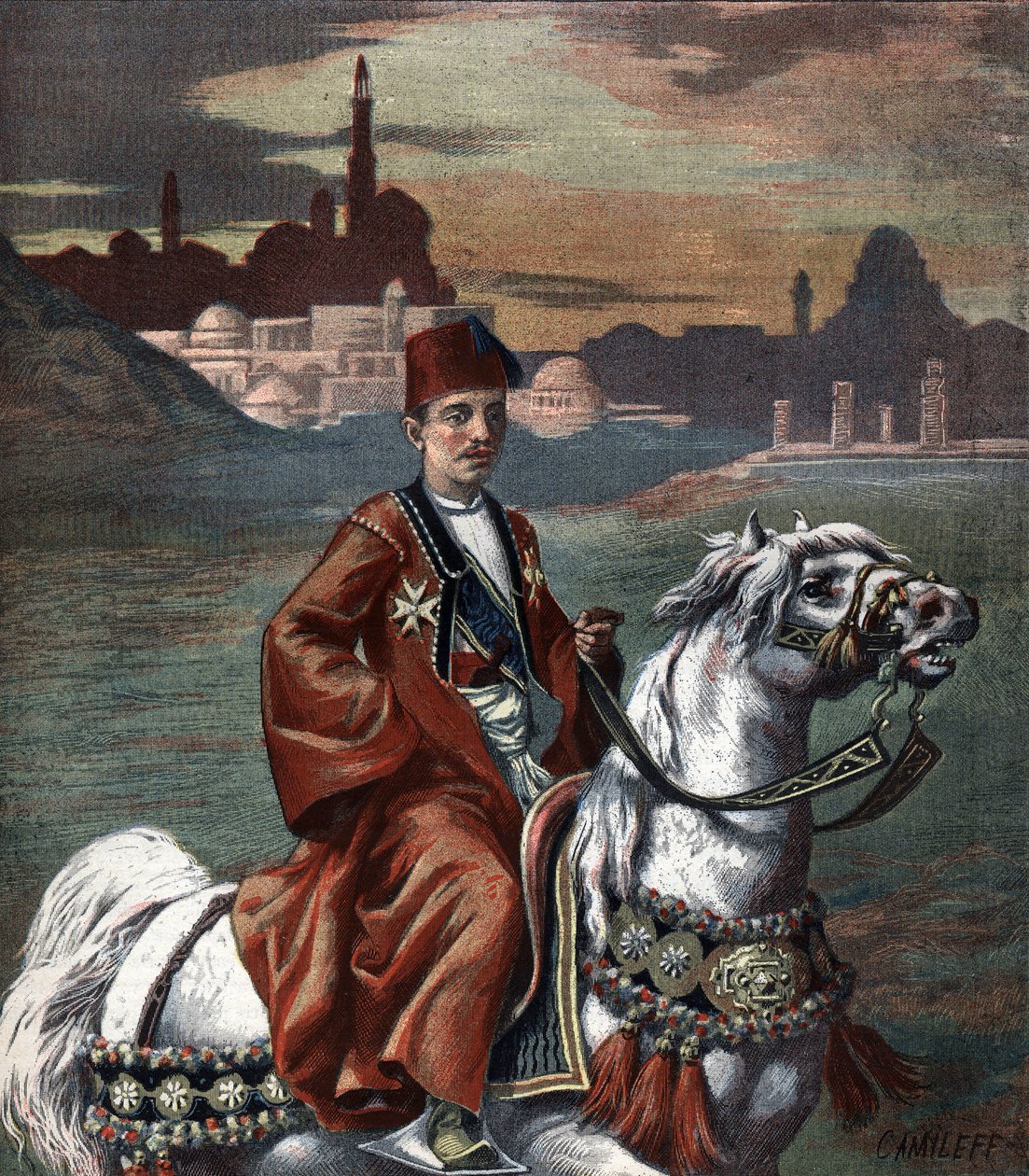 Portræt af Abbas II Hilmi khedive af Egypten fra 1892 til 1914. af Unknown artist