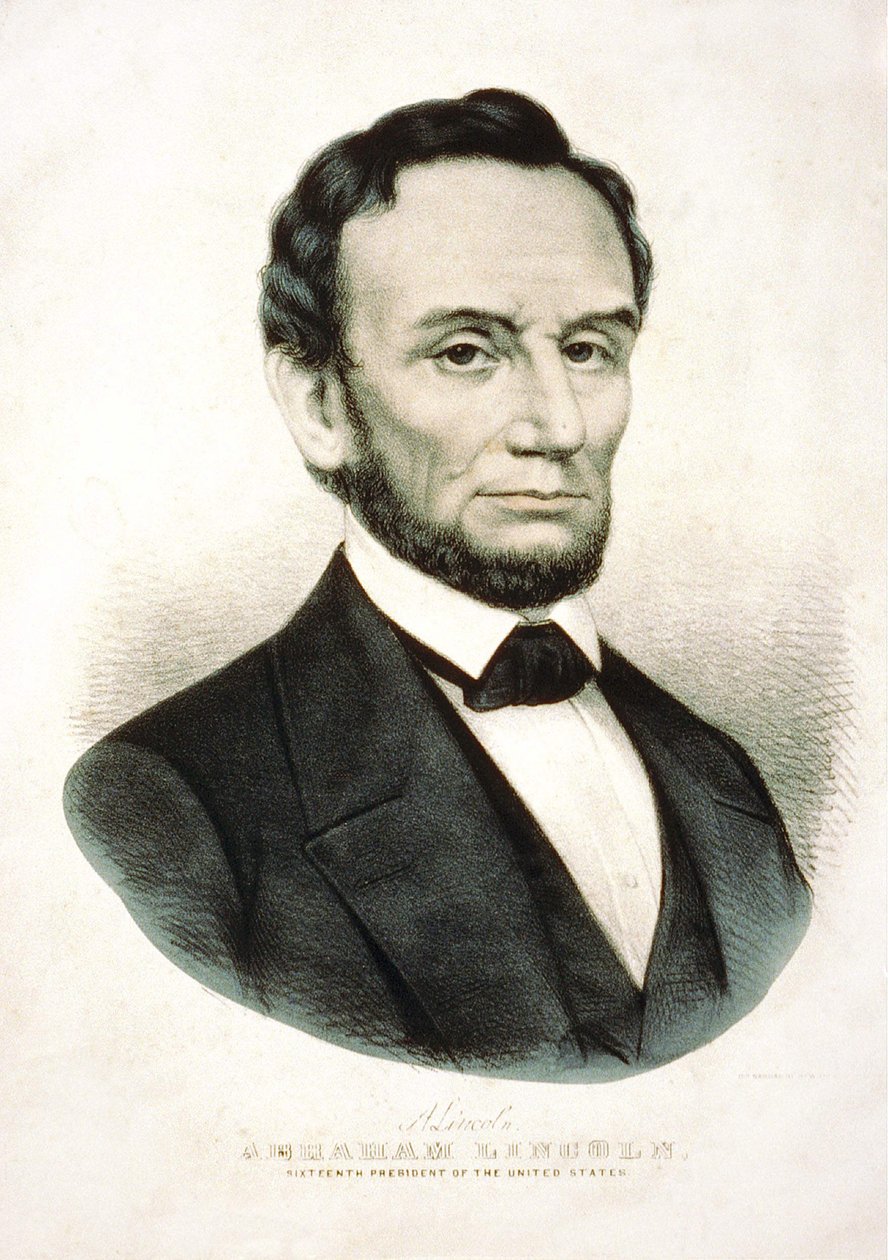Portræt af Abraham Lincoln. Amerikansk statsmand (1809 til 1865). af Unknown artist