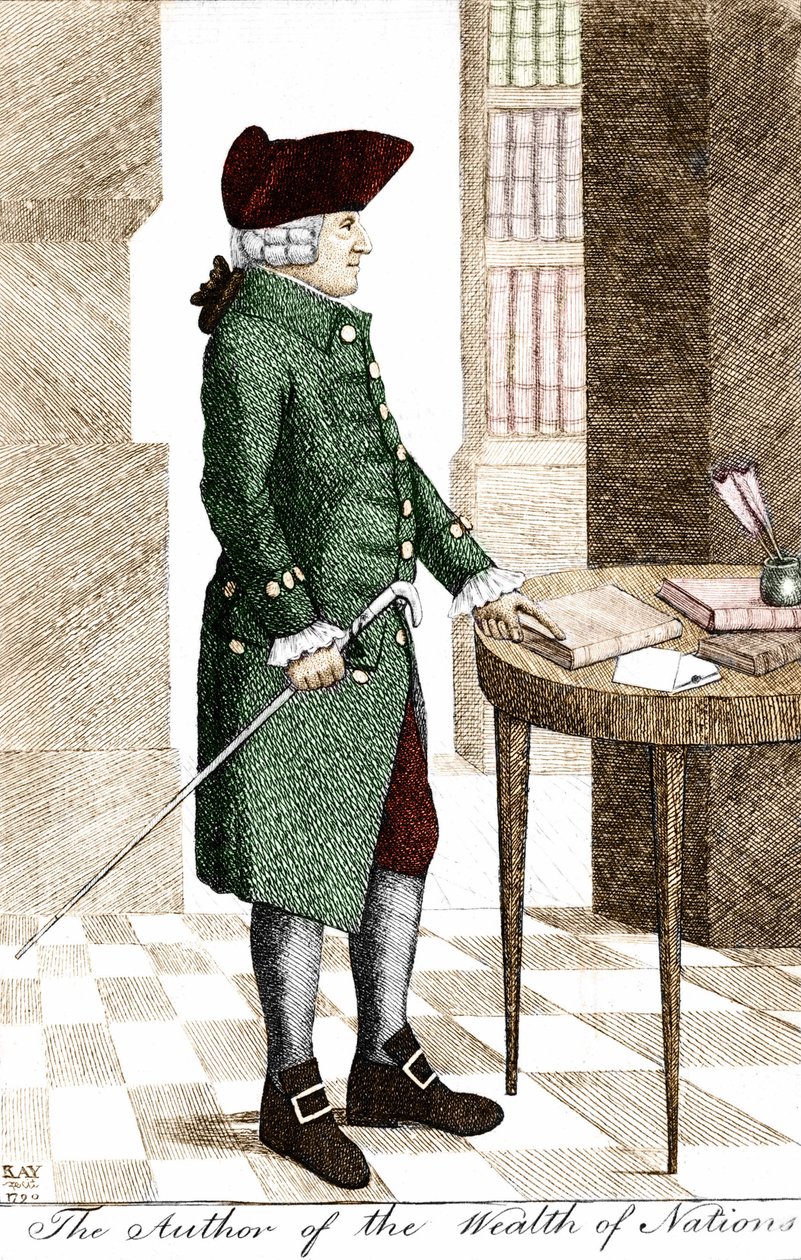 Portræt af Adam Smith (1723 - 1790), skotsk filosof og økonom. af Unknown artist