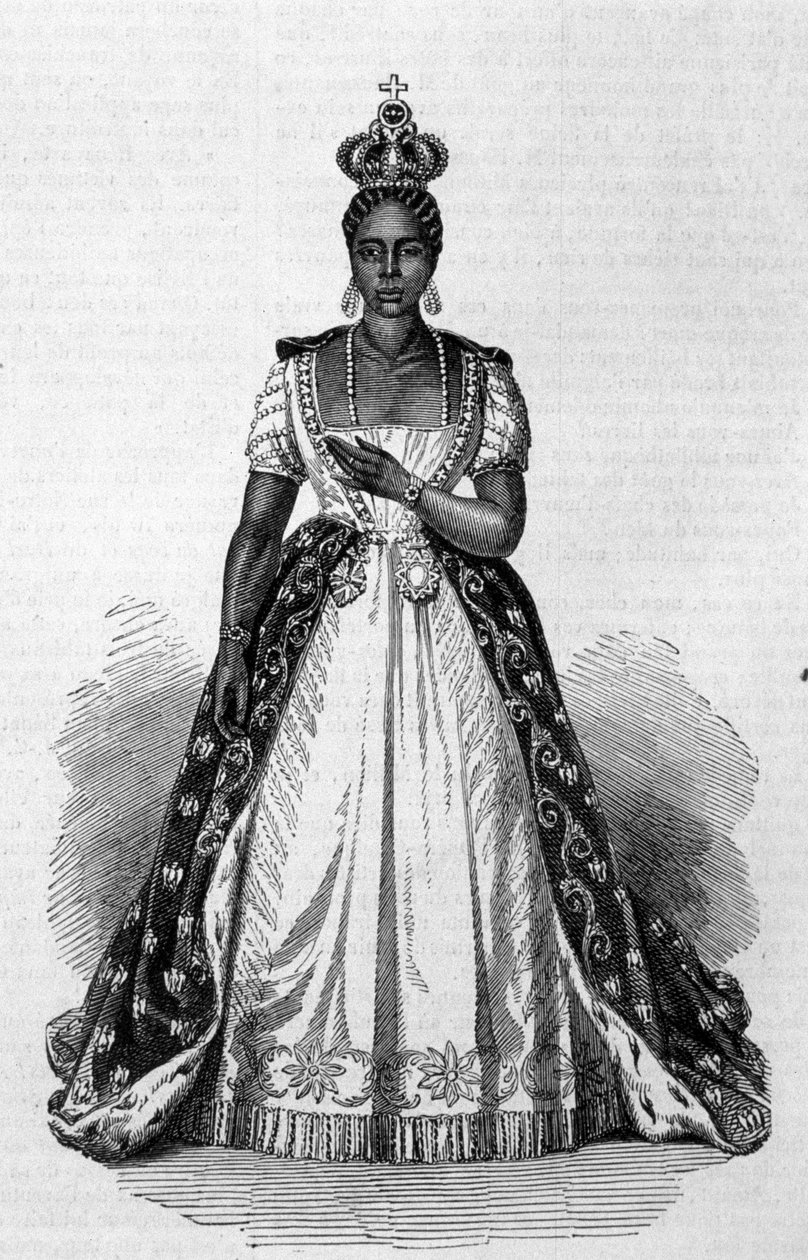 Portræt af Adelina Leveque Soulouques hustru af Faustin I, kejser af Haiti fra 1847 til 1859 Gravering fra 1856 af Unknown artist