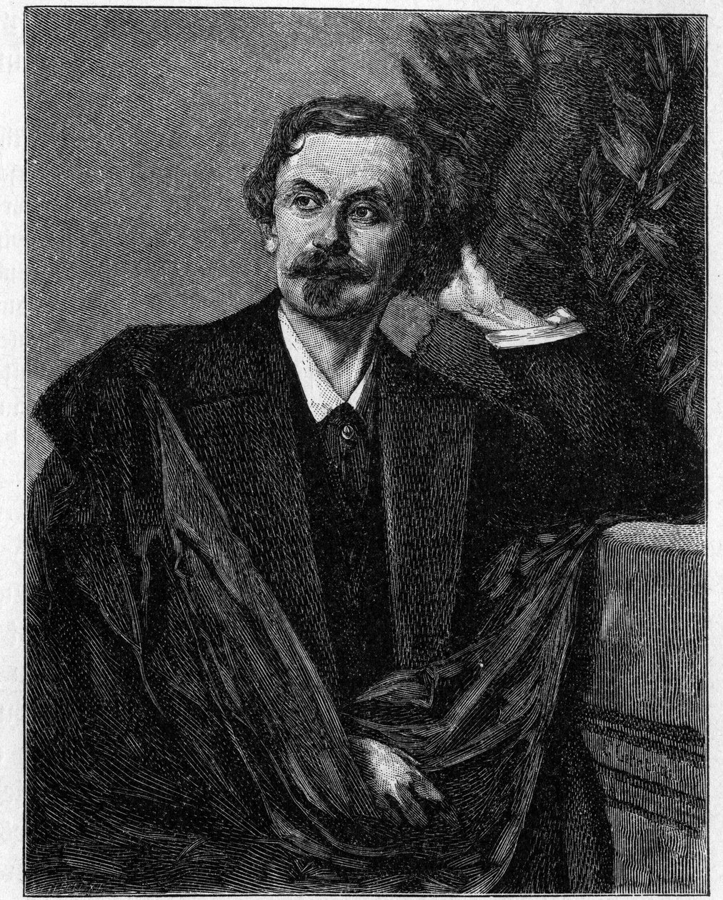 Portræt af Adolf Friedrich, greve von Schack (1815-1894) tysk digter. af Unknown artist