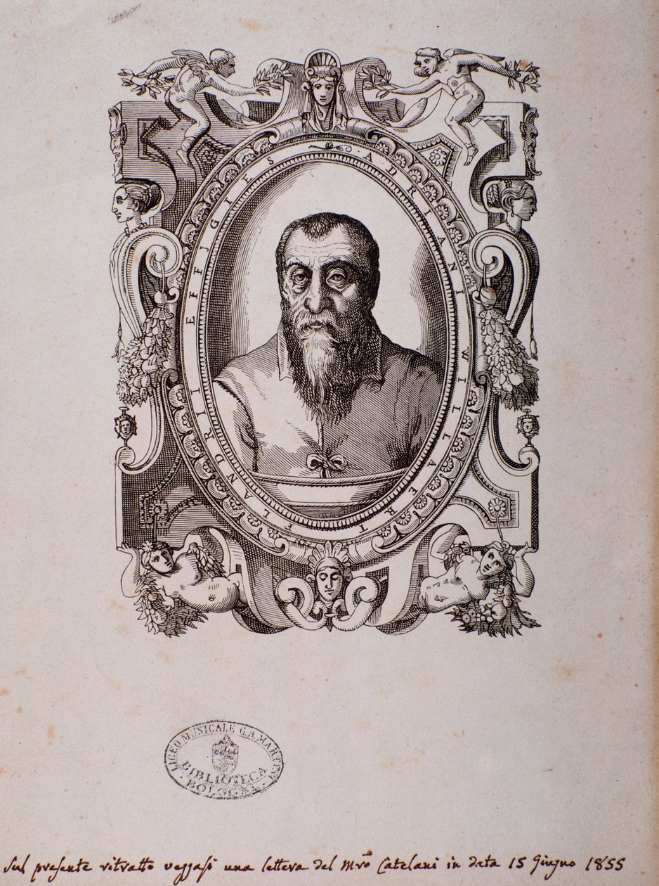 Portræt af Adrian Willaert (træsnit) af Unknown artist