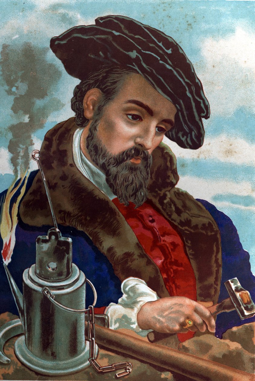 Portræt af Agricola Georg (Georgius) Bauer, kendt som Agricola Mineralogist German (Glauchau, Sachsen af Unknown artist