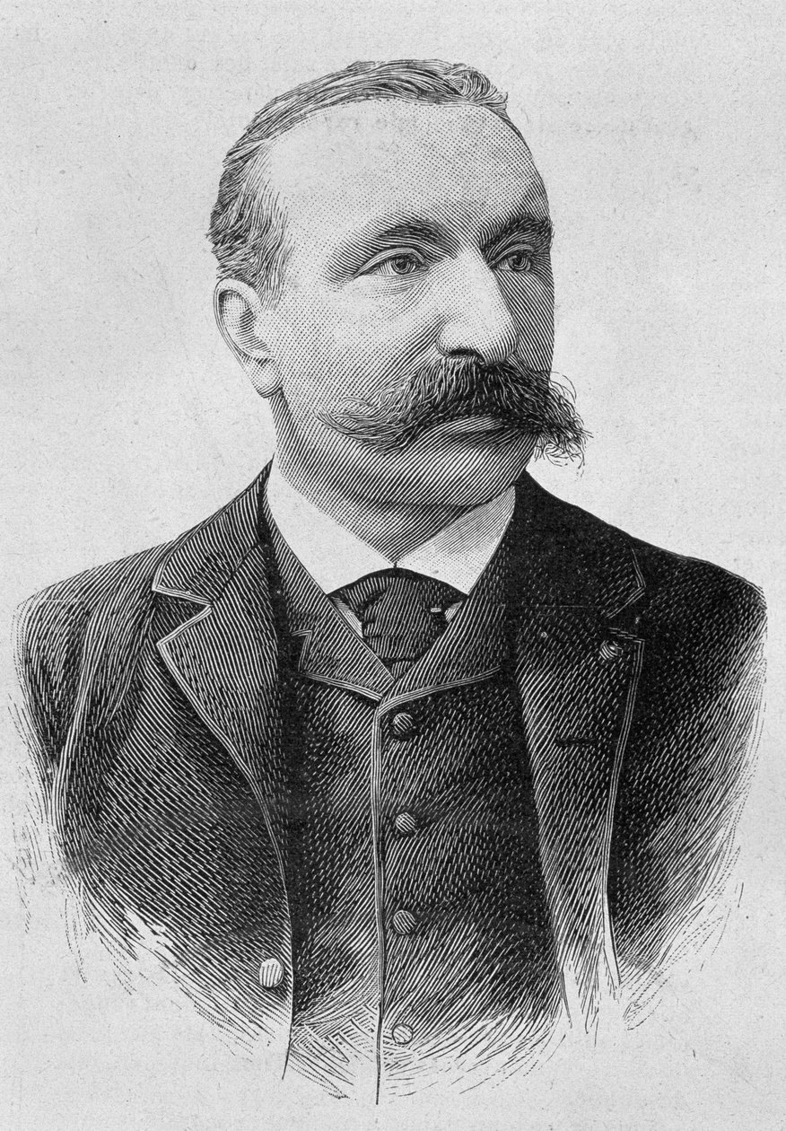 Portræt af Albert Sorel (1842 - 1906). Indgravering af slutningen af det 19. århundrede i "Histoire de France"" af H. Martin. af Unknown artist