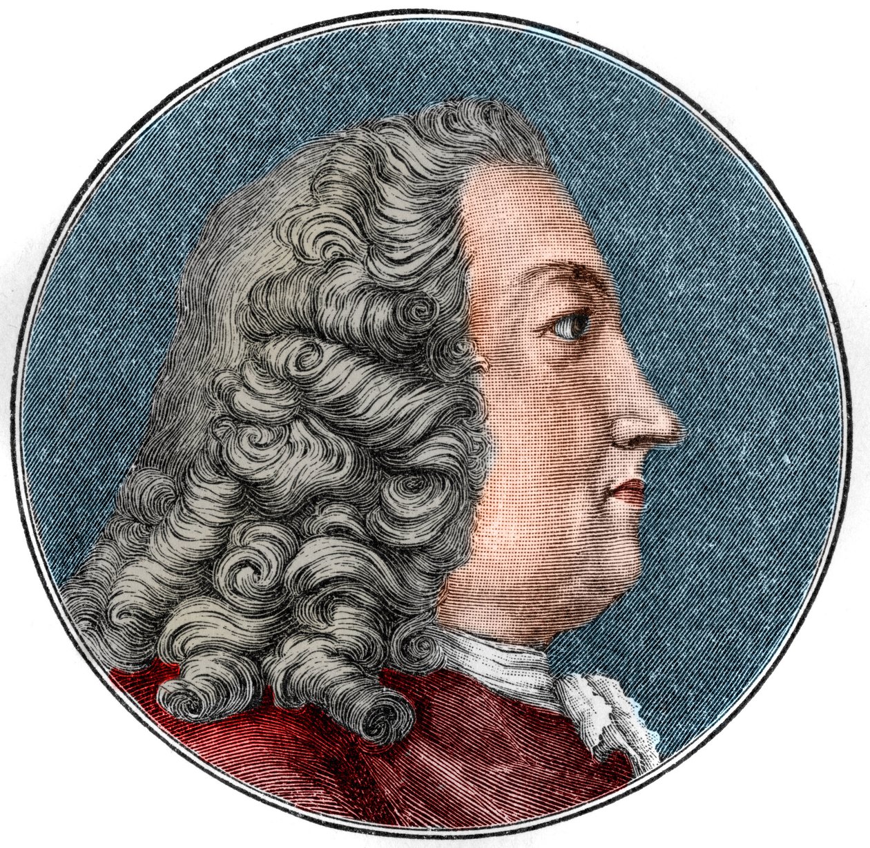 Portræt af Albrecht von Haller Medecin, schweizisk fysiolog og botaniker (1708-1777) Gravering. af Unknown artist