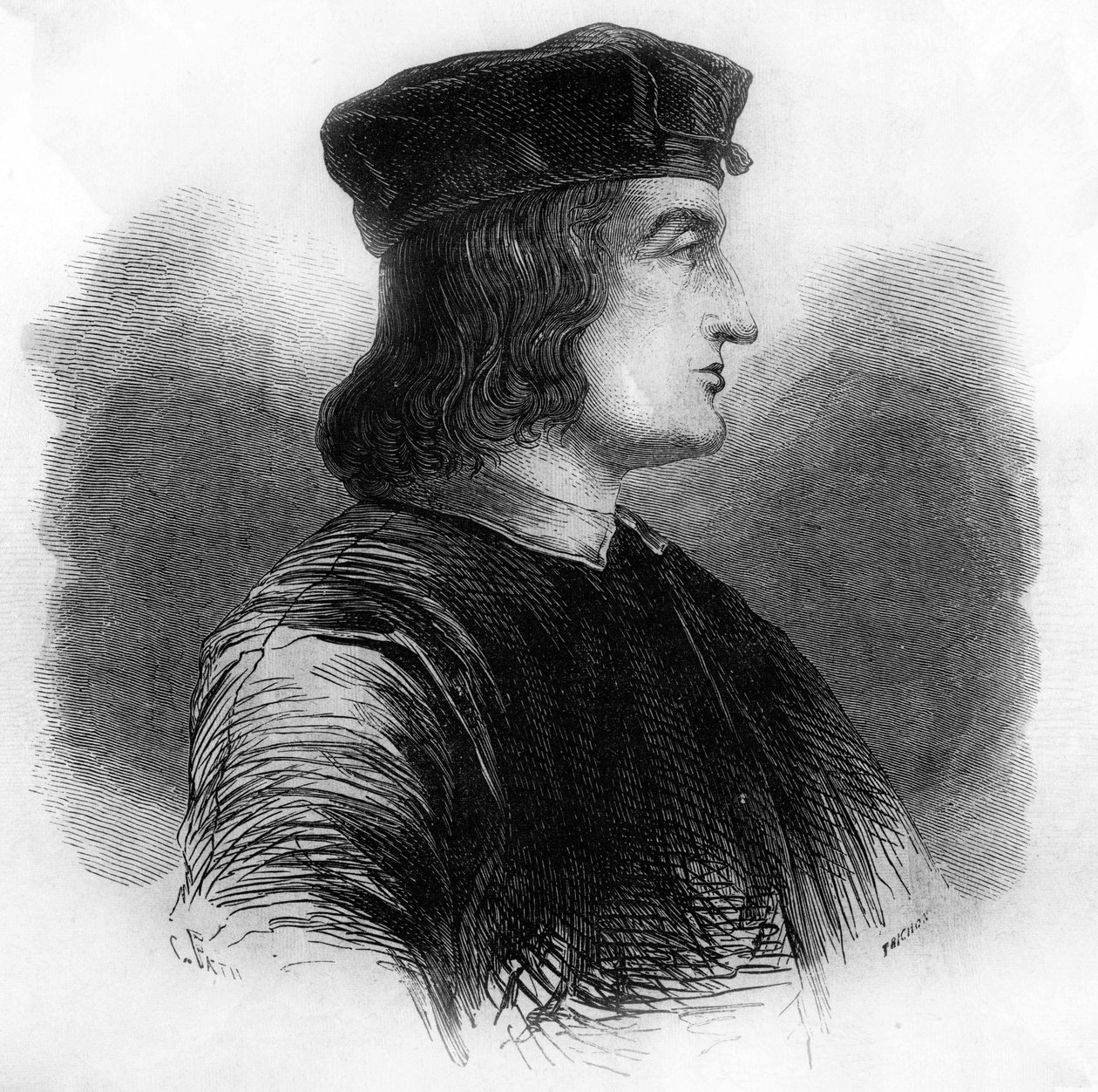 Portræt af Aldus Manutius (Alde Manuce) (1449 - 1515). af Unknown artist