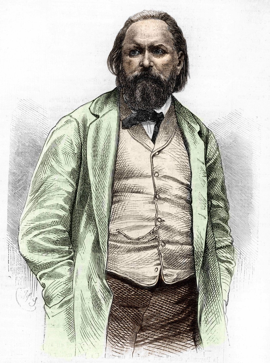 Portræt af Alexander Ivanovich Herzen (Hertzen) 1812-1870. af Unknown artist