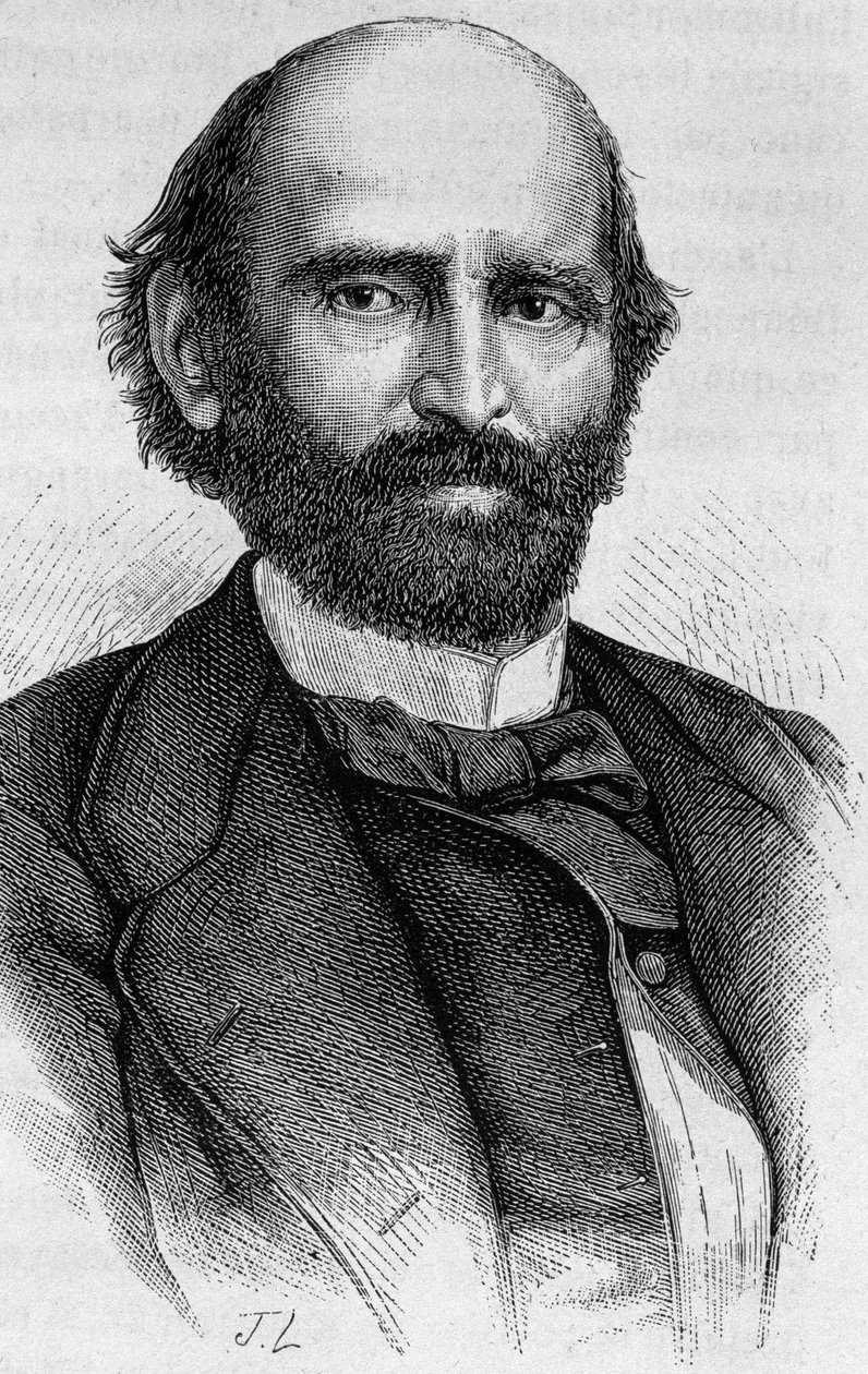 Portræt af Alexandre Glais-Bizoin (1800 - 1877). Indgravering af slutningen af det 19. århundrede i "Histoire de France"" af H. Martin. af Unknown artist
