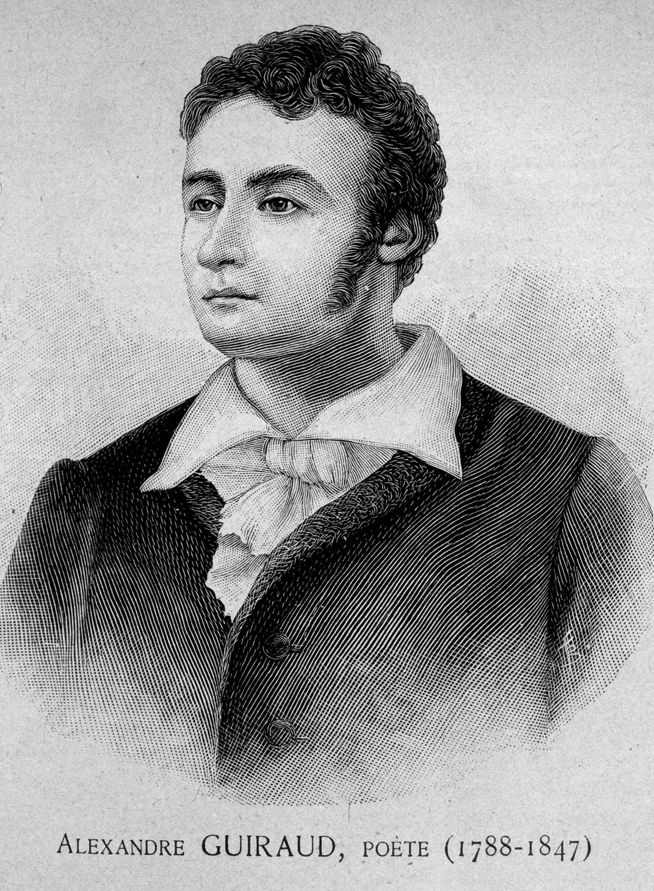 Portræt af Alexandre Guiraud, digter (1788-1847) - grav. 19. århundrede af Unknown artist