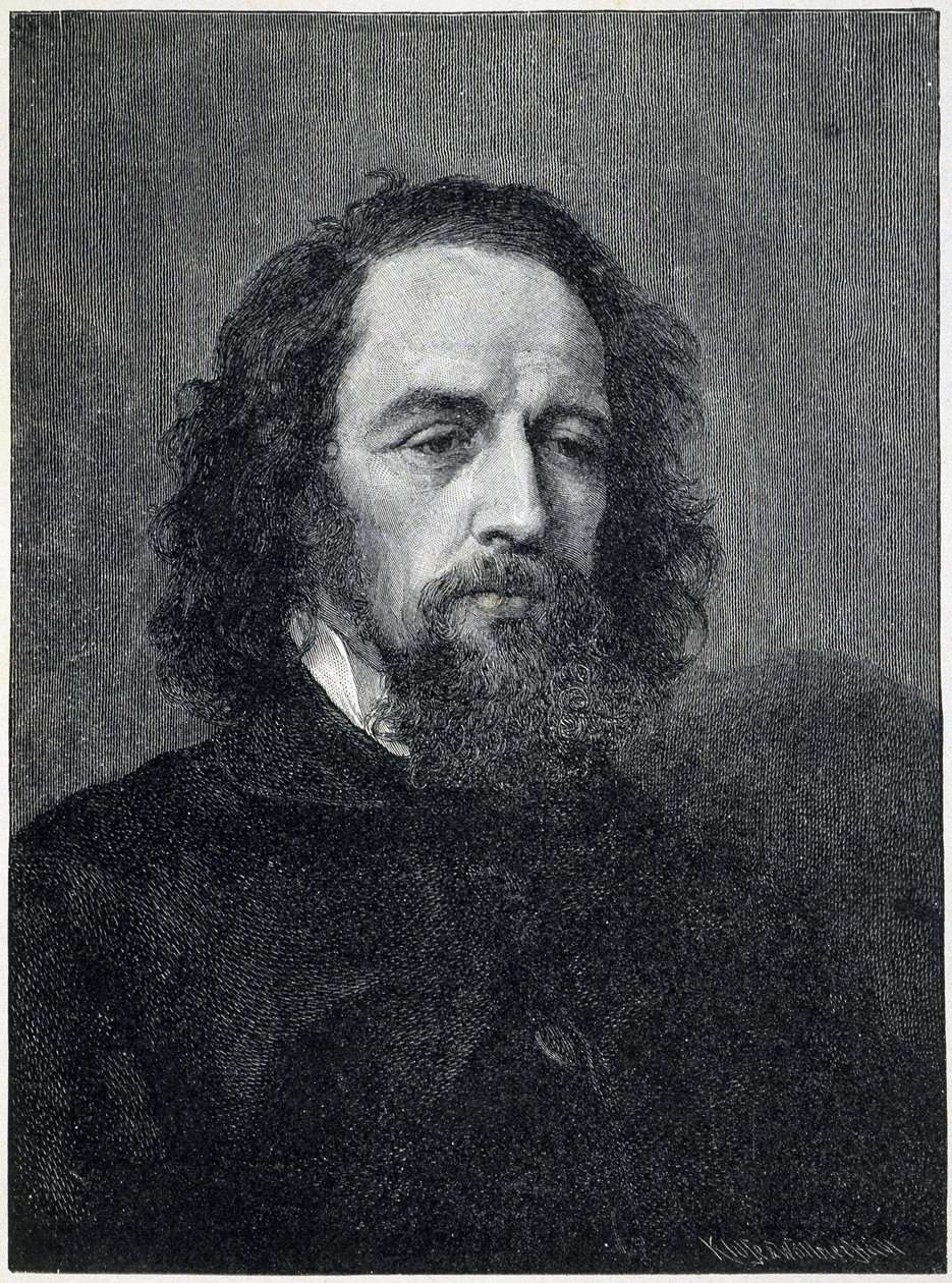 Portræt af Alfred, Lord Tennyson (1809 - 1892), britisk digter og dramatiker fra det 19. århundrede af Unknown artist